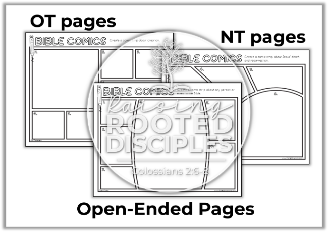 Create Your Own Bible Comics for OT, NT, and Open-Ended Pages ~ Raising Rooted Disciples