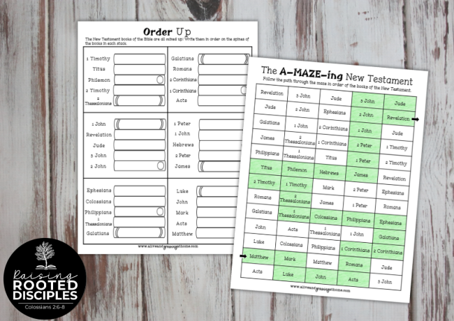 New Testament Books of the Bible Pack - order up and mazes New Testament Books of the Bible Pack - order up and mazes