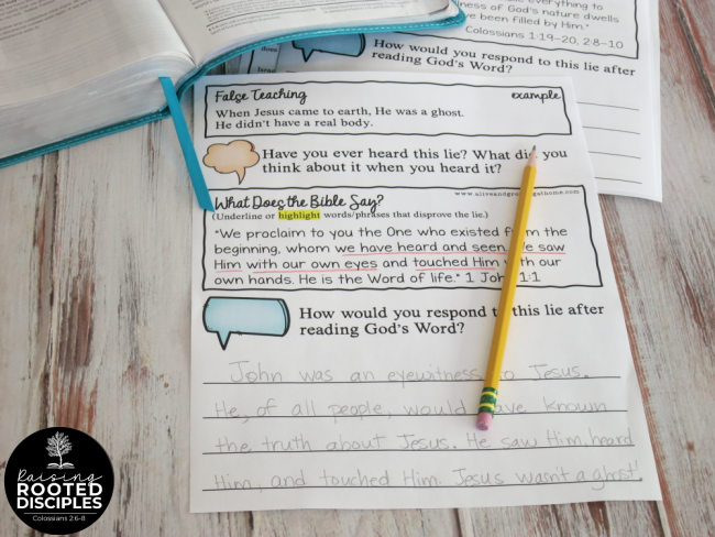 Responding to False Teaching - 16 different pages to help kids be armed with Truth Responding to False Teaching - 16 different pages to help kids be armed with Truth