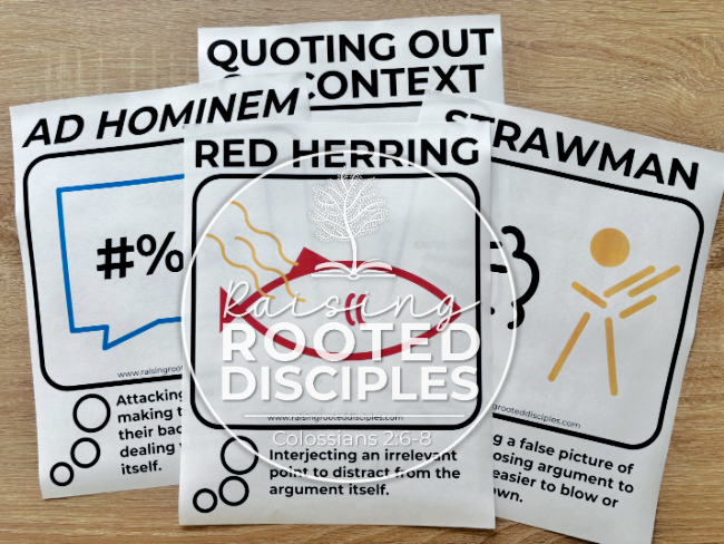FREE Informal Logical Fallacy Posters from Raising Rooted Disciples