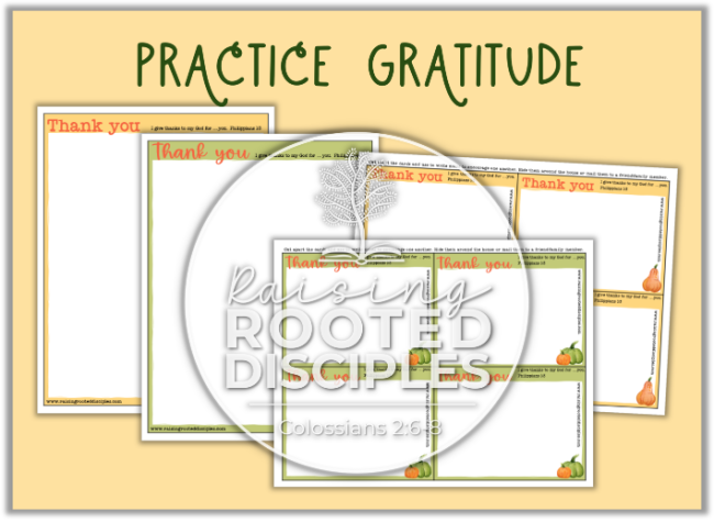 Thanksgiving Printable Pack - Practice Gratitude - Raising Rooted Disciples
