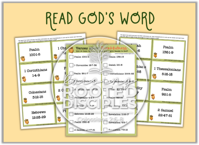 Thanksgiving Printable Pack - Read God's Word - Raising Rooted Disciples